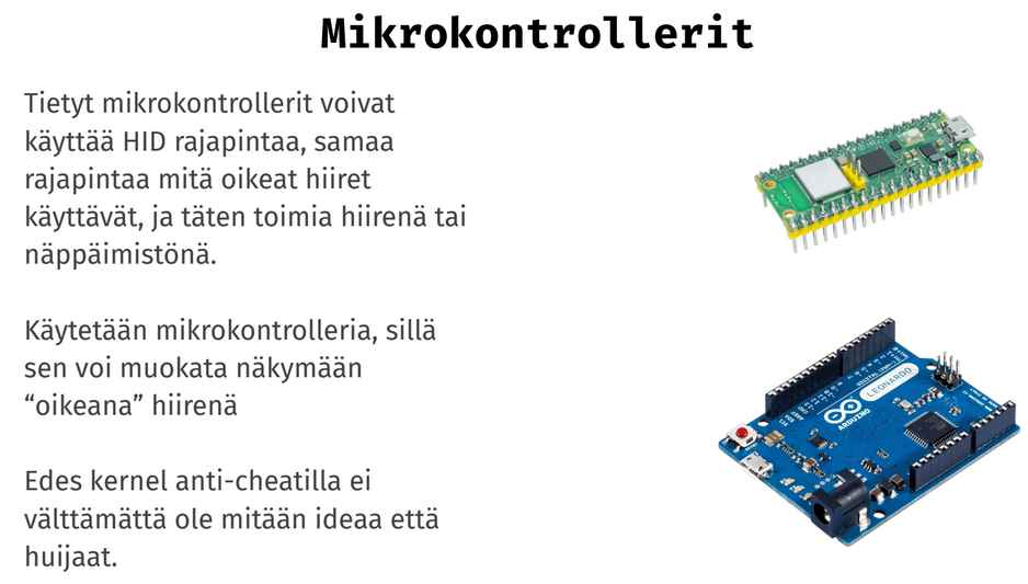 Unibotin mikrokontrollerit dia