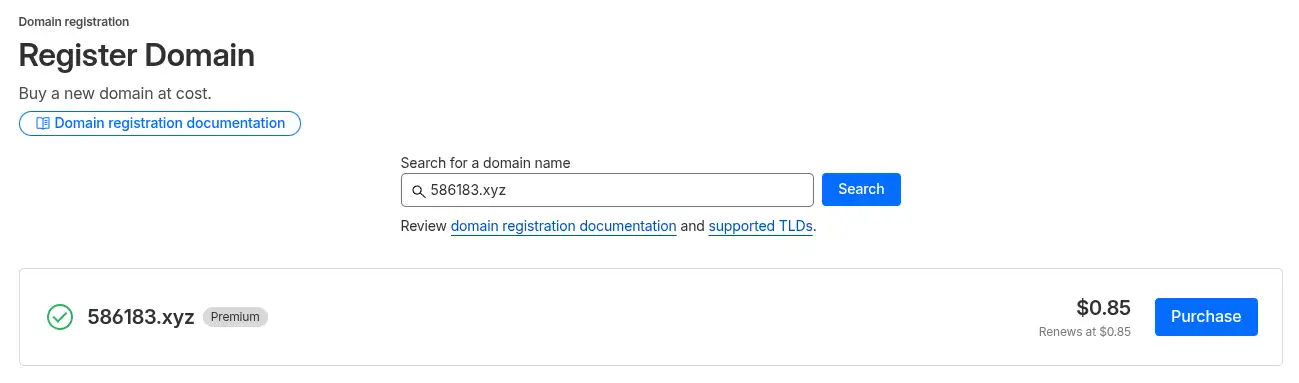 Halpa kuusinumeroinen xyz-verkkotunnus